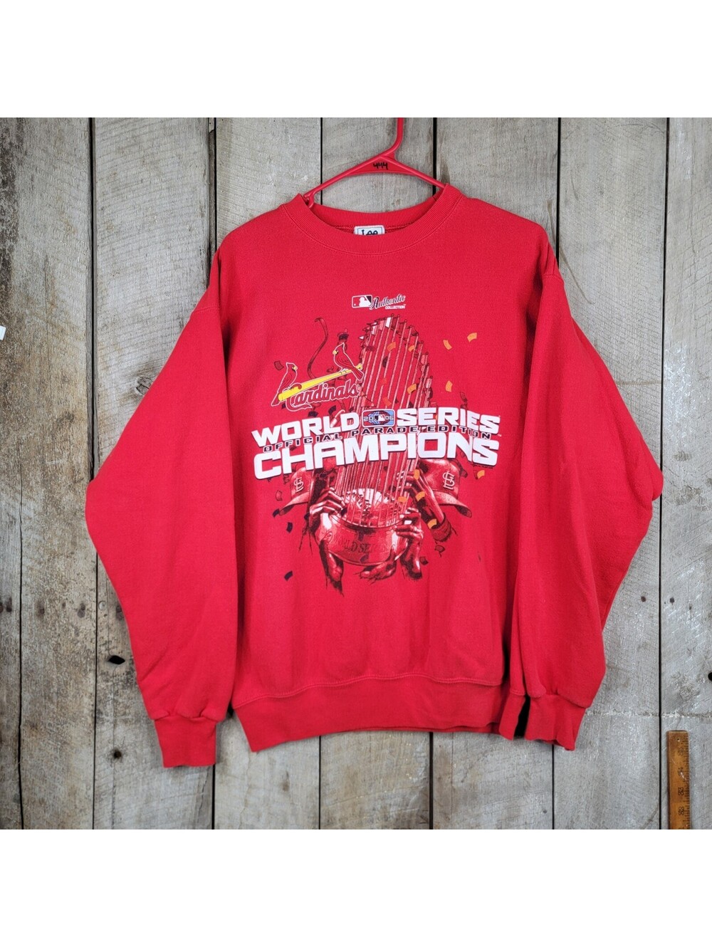 Vintage Lee Sport Cardinals World Series Champions Sweatshirt XL Red MLB